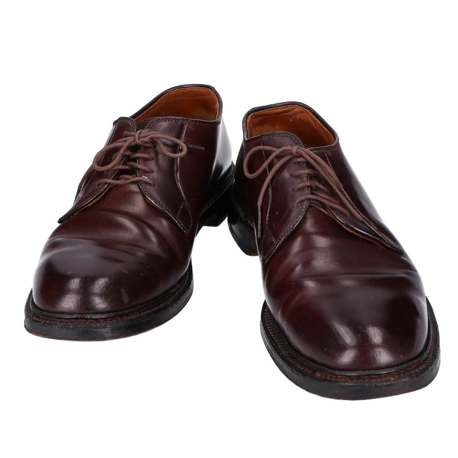$Ｉ　ALDENオールデン990 ＃8 （バーガンディ）サイズ7.5D ALDEN（オールデン） 990 コードバン プレーントゥ レザーシューズ 7D