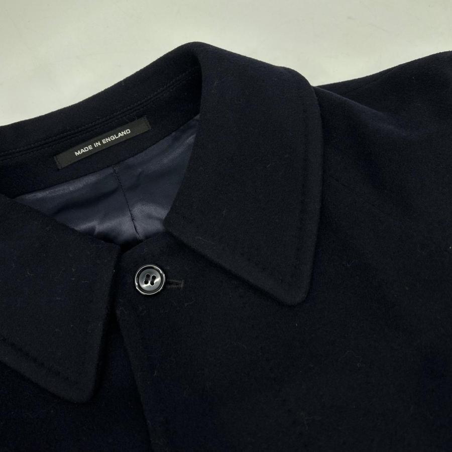 BEAMS F ビームスエフ ネイビー カシミヤ35% バルカラー ステンカラー