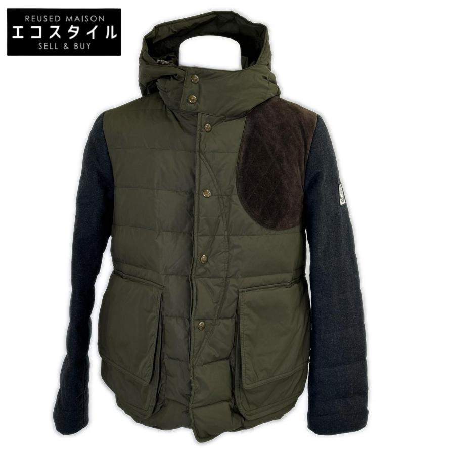 MONCLER モンクレール GAMME BLUE ガムブルー 123914132080 アーム切替 一部スエード フーディダウンジャケット 1 MONCLER（モンクレール） MONCLER GAMME BLUE モンクレールガムブルー