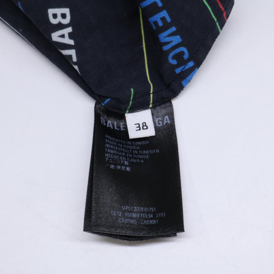 BALENCIAGA（バレンシアガ） 国内正規/ 556860 総ロゴ 半袖シャツ 38