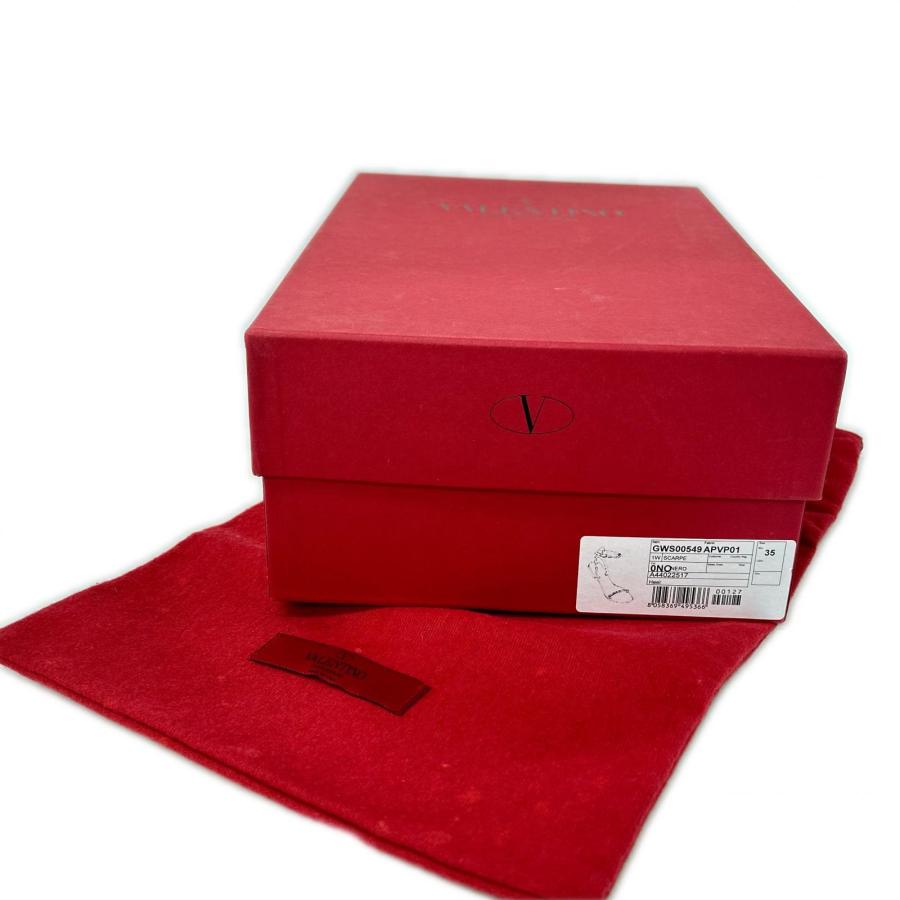 美品 Valentino Garavani ヴァレンティノガラヴァーニ GWS00549 APVP01 ロックスタッズ ストラップ フラット サンダル 35 レディース
