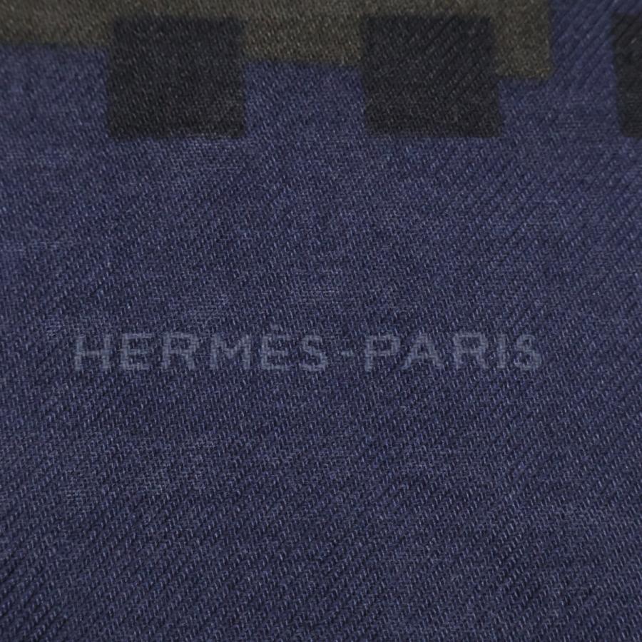HERMES ドット柄 カシミヤシルク　ショール 美品 HERMES エルメス ドット柄 カシミヤ/シルク ストール レディース