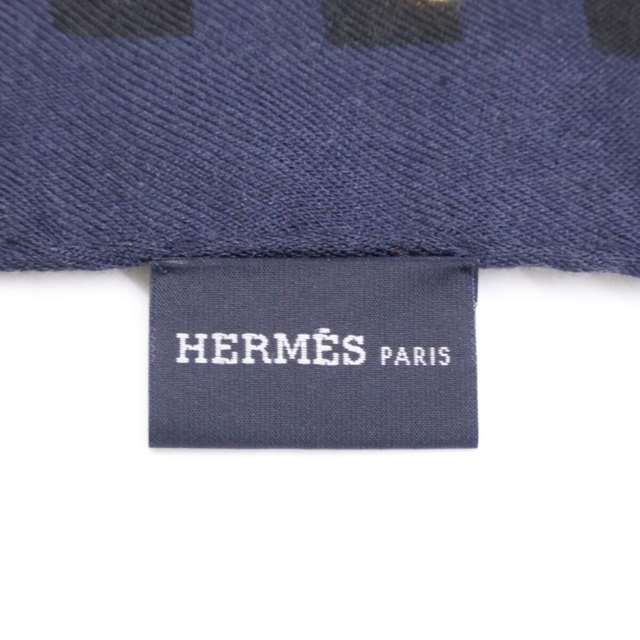 美品 HERMES エルメス ドット柄 カシミヤ/シルク ストール レディース
