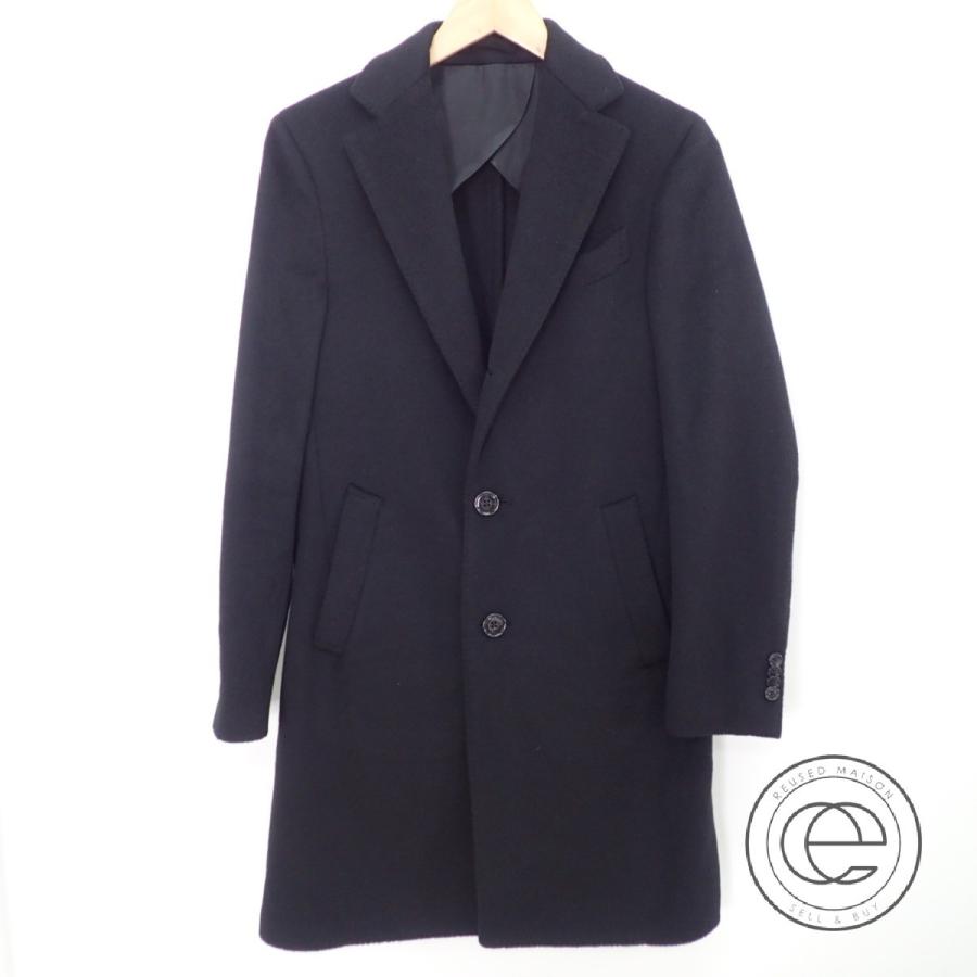 国内正規 Lardiniラルディーニ Jhaq キャメル100 チェスターコート44 メンズ ブラック 新品未使用