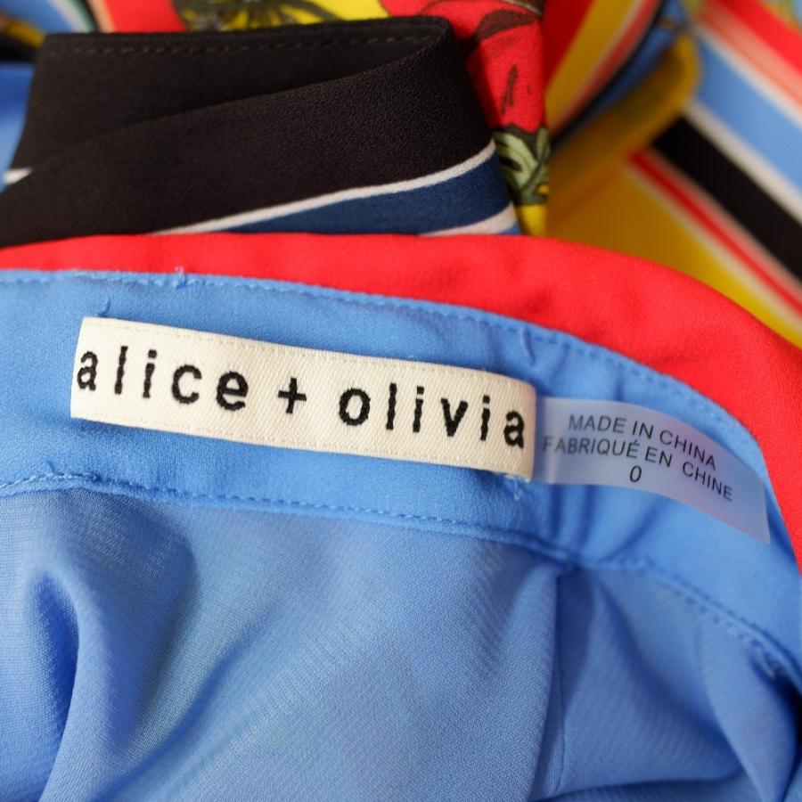 美品/ alice+olivia アリスオリビア フラワー 襟付き ノースリーブ 