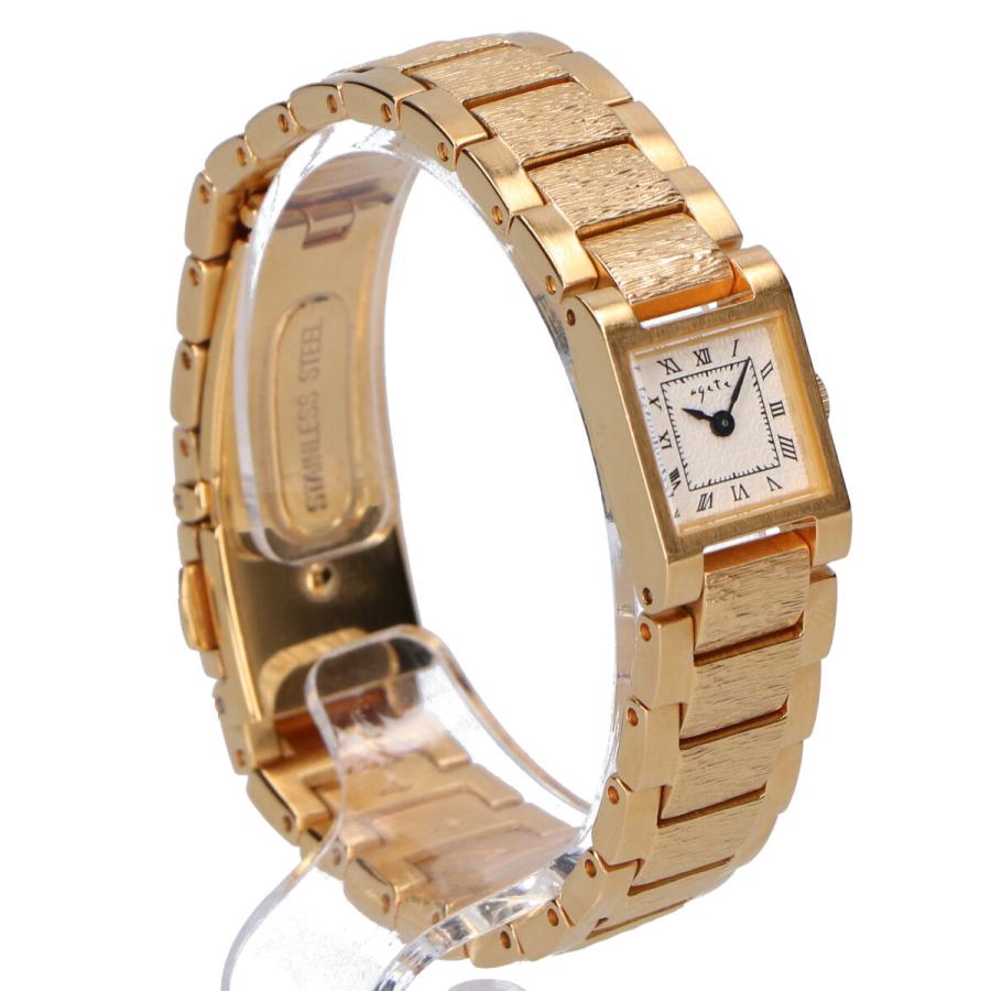 agete（アガット） 1306 スクエア クオーツ 腕時計 ゴールド