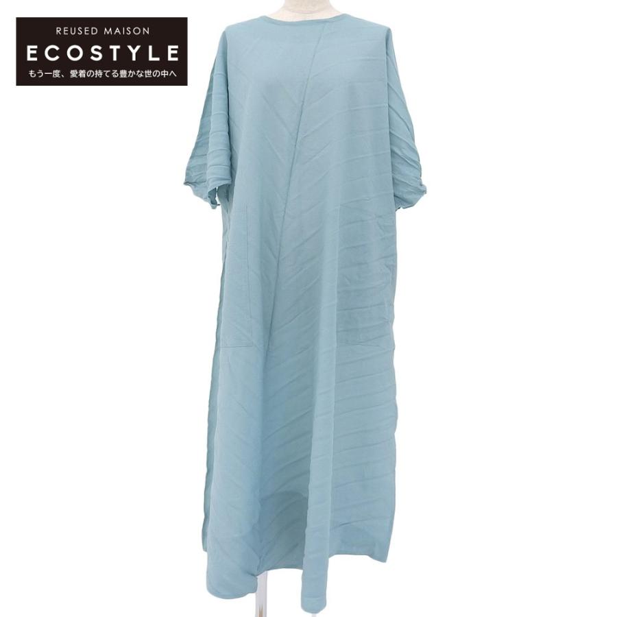 イッセイミヤケ】ISSEY MIYAKE グリーンチュニックワンピース2