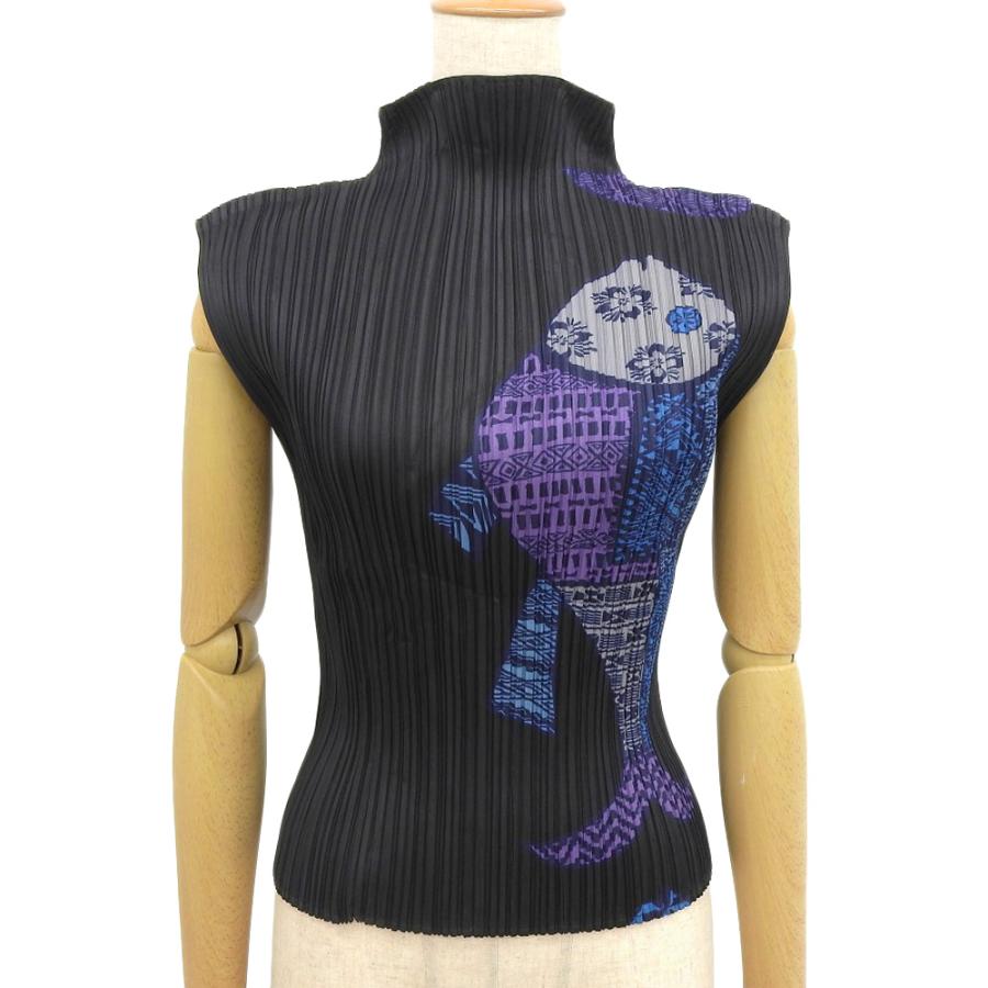 PLEATS PLEASE プリーツプリーズ ノースリーブトップス 魚柄