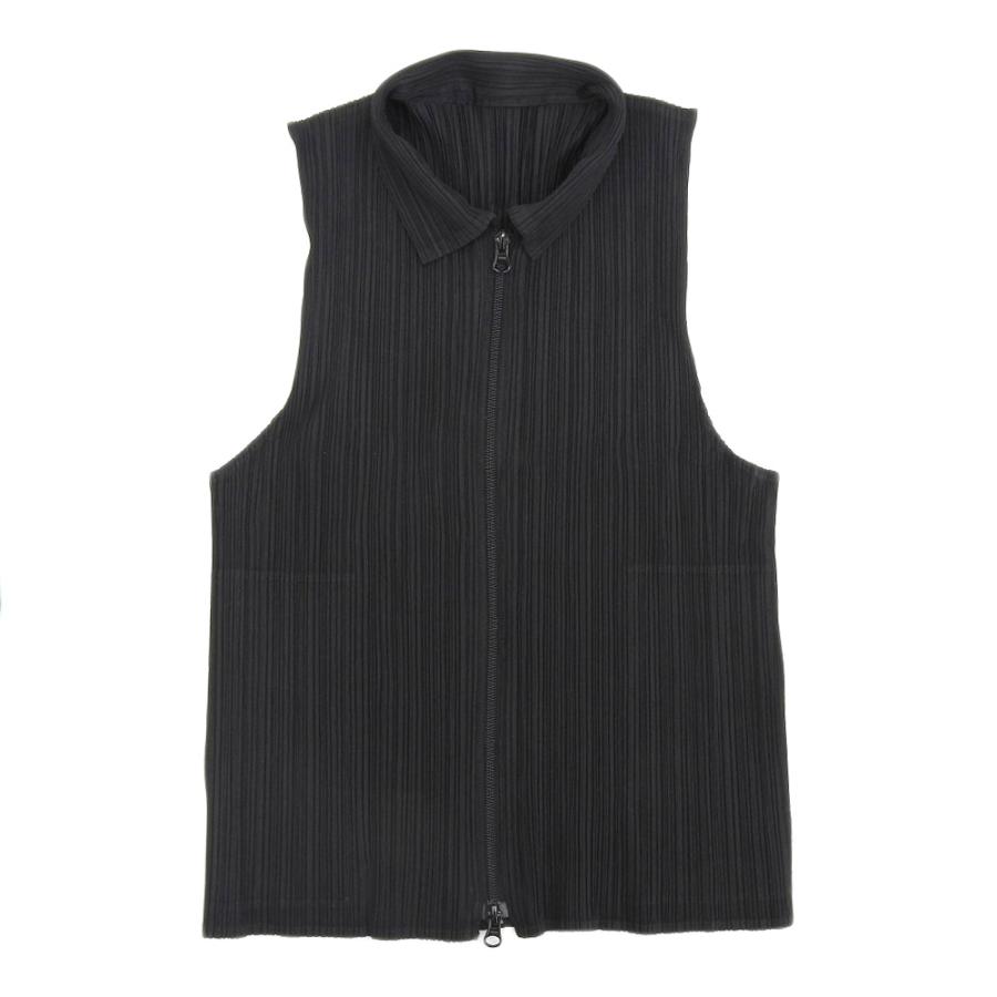 PLEATS PLEASE プリーツプリーズ ジップ ベスト ブラック PLEATS