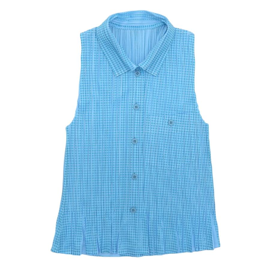 PLEATS PLEASE プリーツプリーズ ギンガムチェック ノースリーブ