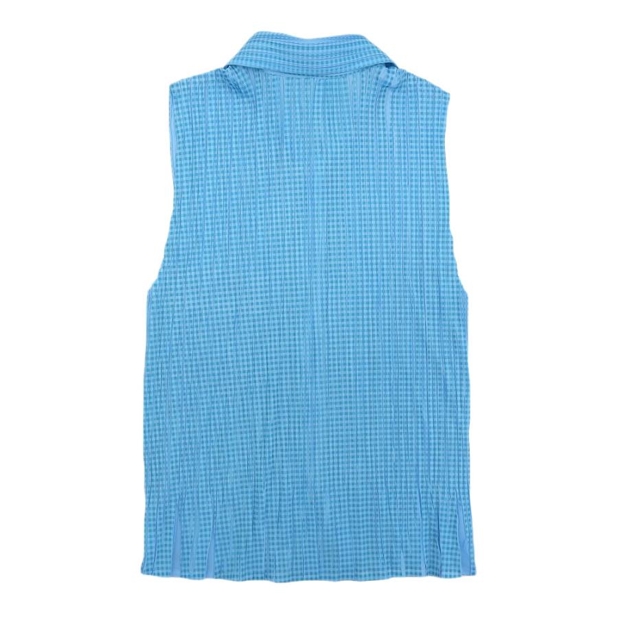 PLEATS PLEASE ノースリーブシャツ PLEATS PLEASE プリーツプリーズ ギンガムチェック ノースリーブ