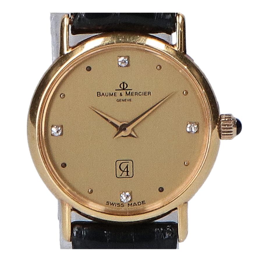Baume＆Mercier ボーム＆メルシエ K18 4Pダイヤモンド クォーツ 腕時計 