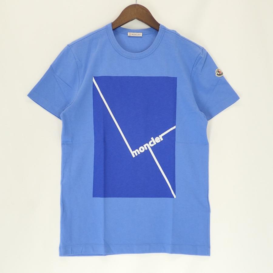 MONCLER（モンクレール） 19年製 青 ロゴプリント Tシャツ ブルー S 