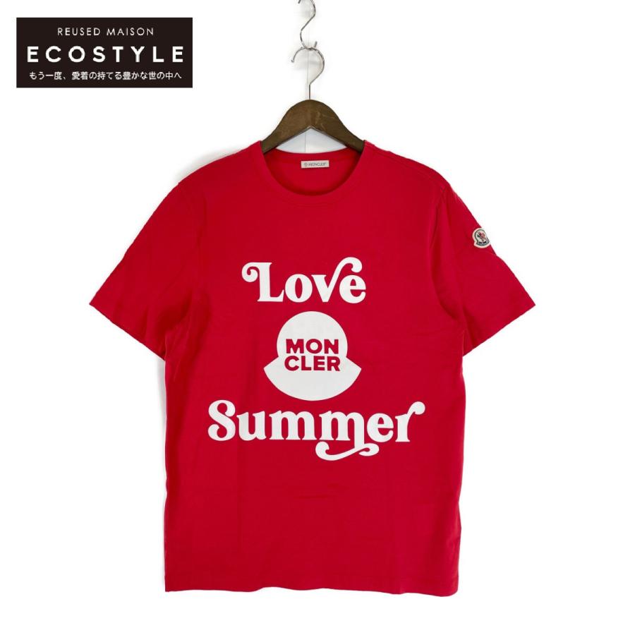 【美品】MONCLER Love Summer Tシャツ レッド MONCLER 美品/国内正規/20年製 モンクレール Love Summer 半袖T