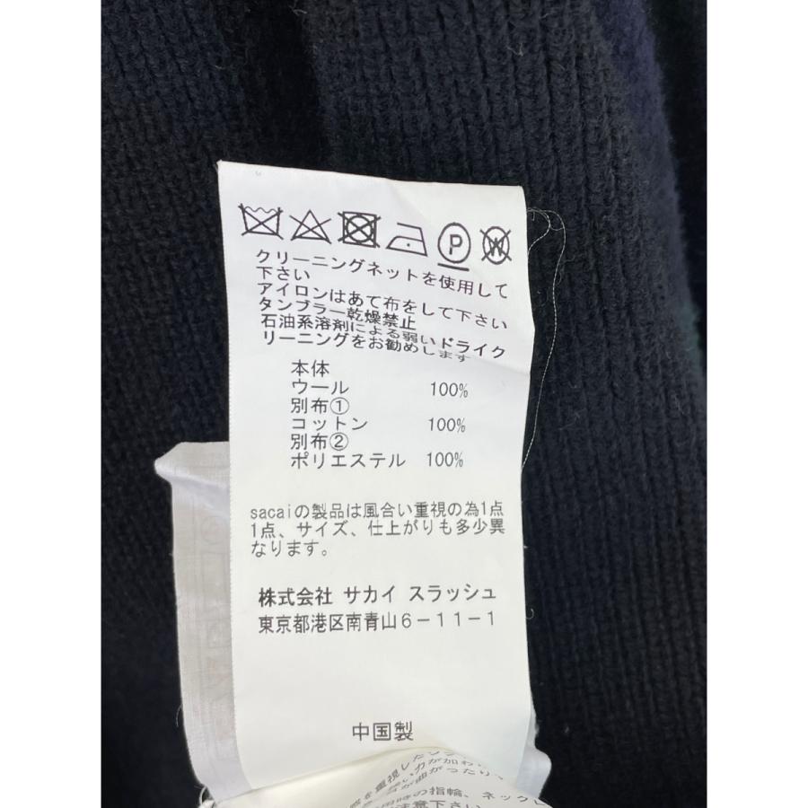 sacai（サカイ） 17-03461 ニット切替 ドッキングワンピース グリーン