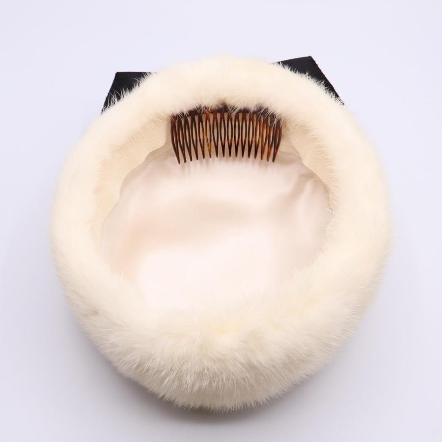 【極美品】CHANEL シャネル ラパン ハット CCロゴ バイカラー CHANEL（シャネル） 03A 22455 01513 ミンク リボン カクテルハット