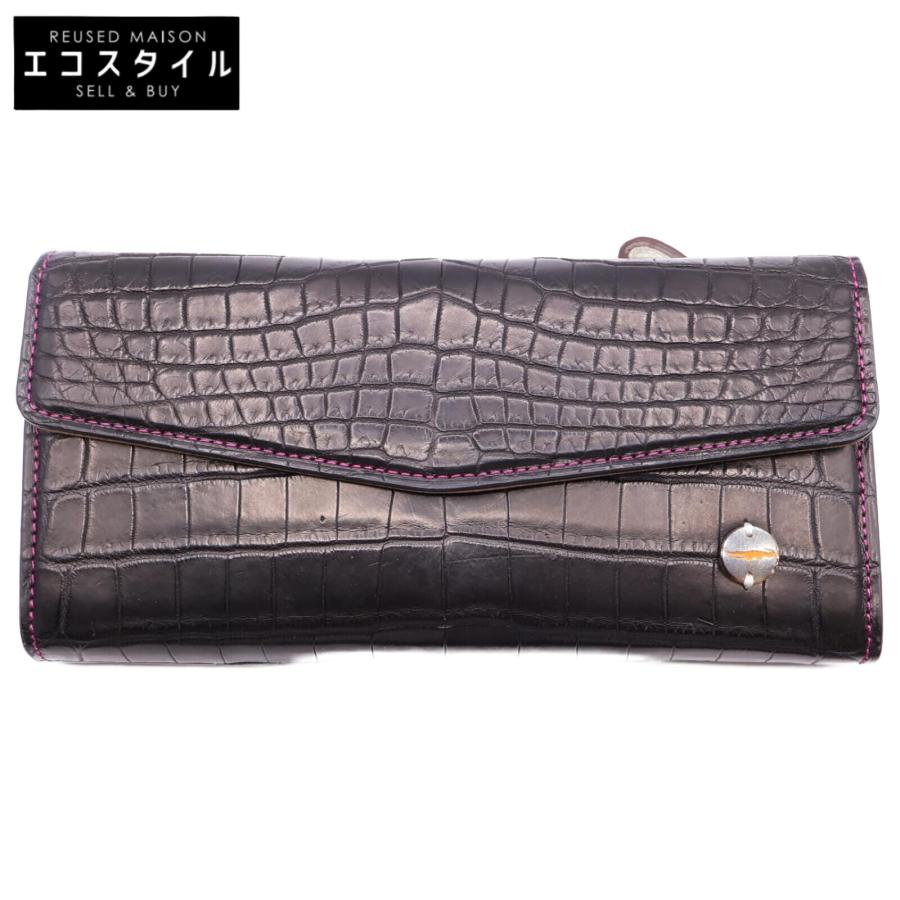 【未使用に近い】チビナイル クロコダイル 長財布 ラウンドファスナー JRA公認 新品同様/ CIVINILE チビナイル クロコダイル 長財布（小銭入れあり