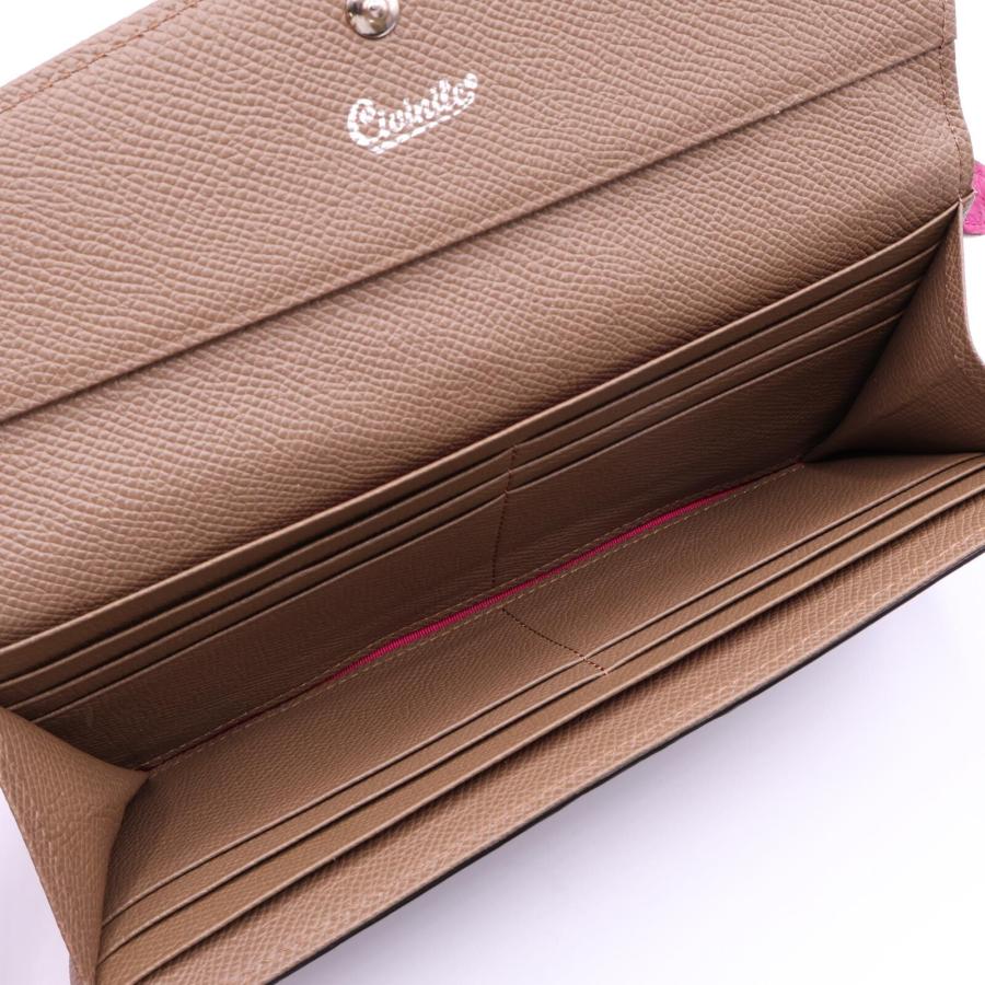 【中古】CIVINILE チビナイル クロコダイル 長財布 ロングウォレット ブラウン系 ワニ革 レザー レディース 新品同様/ CIVINILE チビナイル クロコダイル 長財布（小銭入れあり