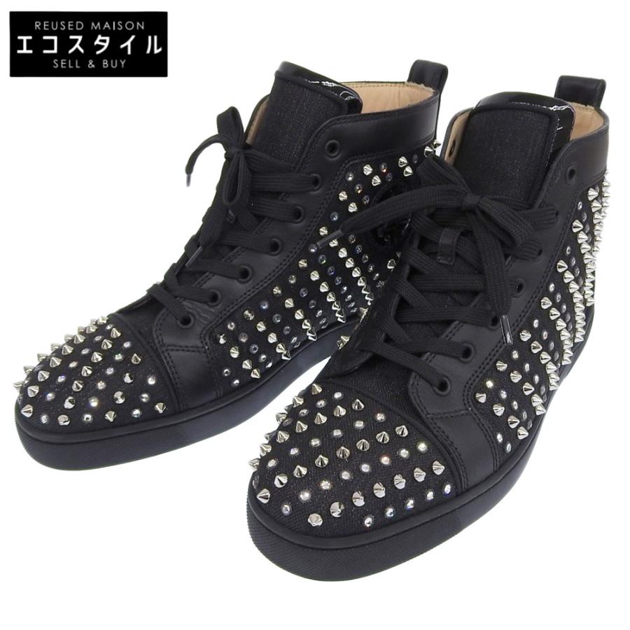 美品 Christian Louboutin クリスチャンルブタン LOUIS SPIKES KRYSTAL 