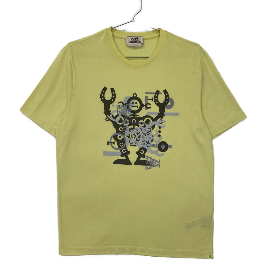HERMES エルメス イエロー Hello Mr Farrier ロボット Tシャツ S 