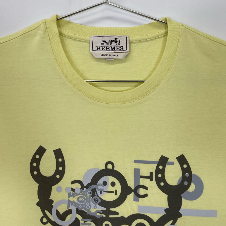 HERMES エルメス イエロー Hello Mr Farrier ロボット Tシャツ S 