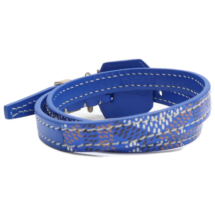 GOYARD（ゴヤール） /美品 レザー エドモン ブレスレッド ブルー 箱