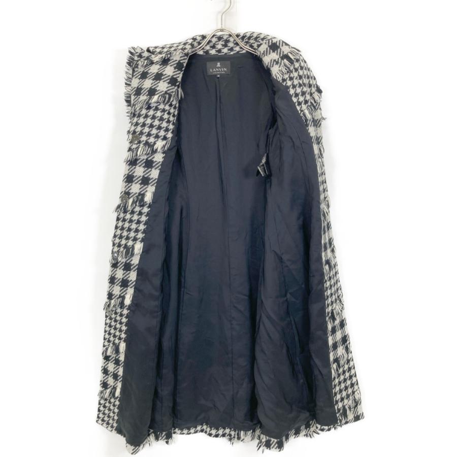 LANVIN（ランバン） ブラック×ホワイト 2605156 千鳥柄 ロングコート