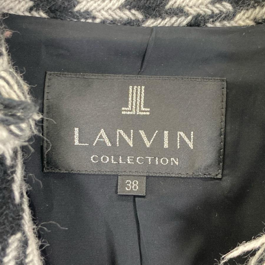 LANVIN（ランバン） ブラック×ホワイト 2605156 千鳥柄 ロングコート
