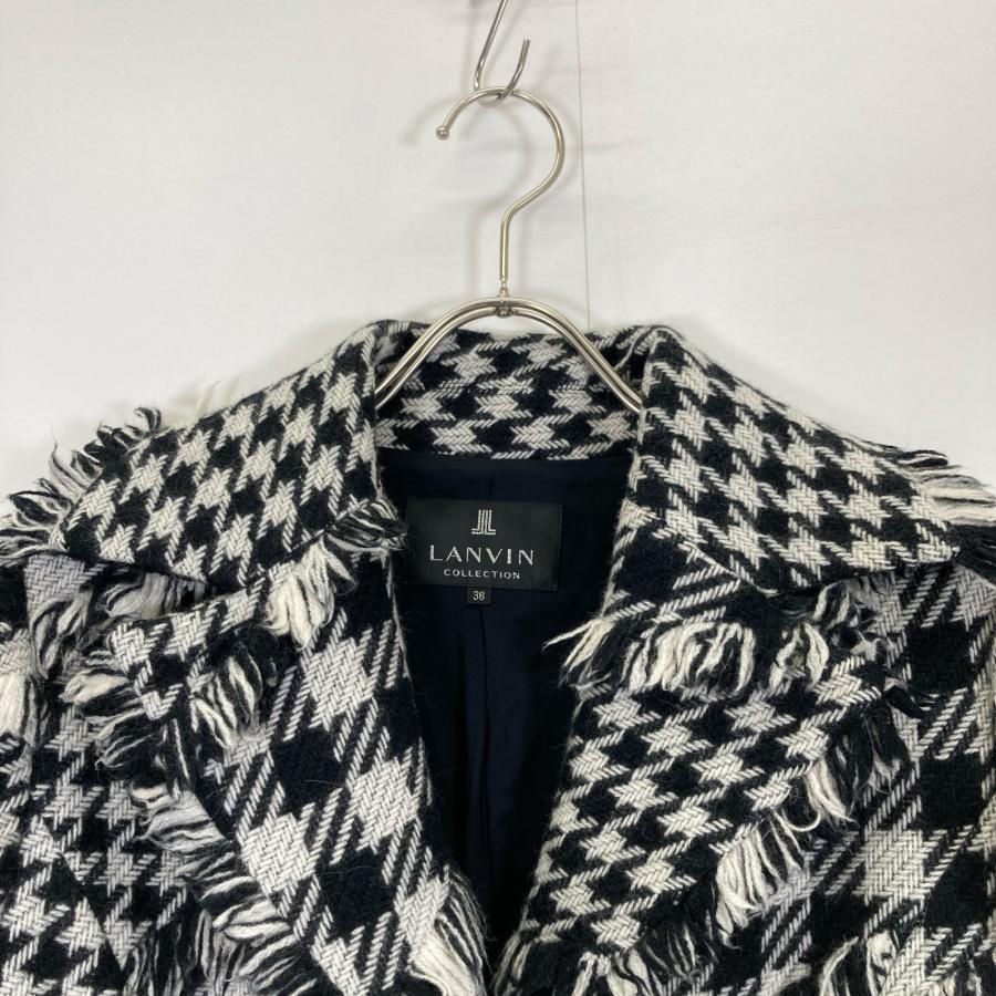 LANVIN（ランバン） ブラック×ホワイト 2605156 千鳥柄 ロングコート 
