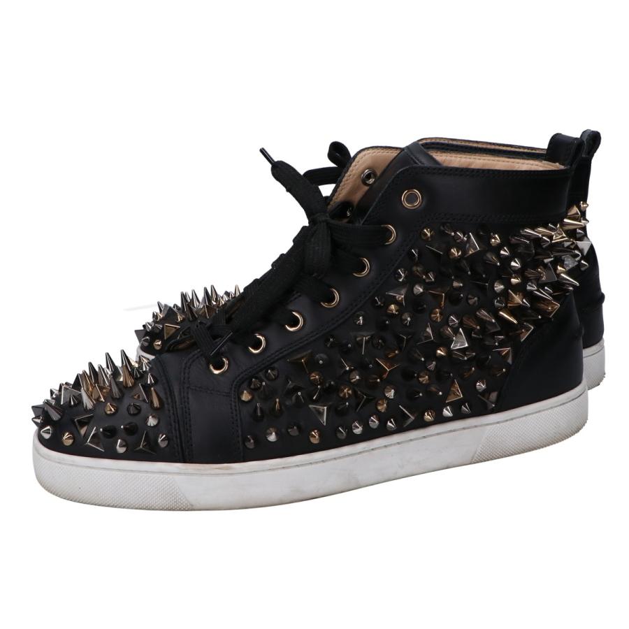 ルブタン ブラック Lou Spikes ハイカット スニーカー Christian Louboutin（クリスチャンルブタン） LOUIS SPIKES 2022