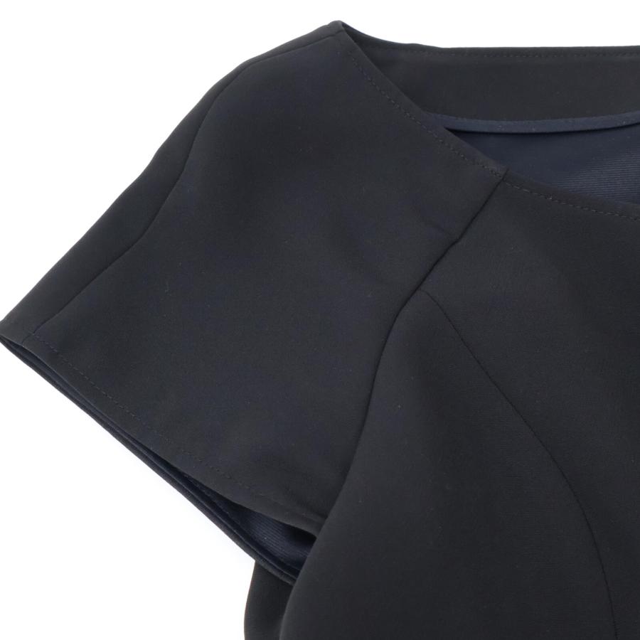 美品◎René 半袖ニット Rene 襟付き 半袖 ニット ネイビー 34