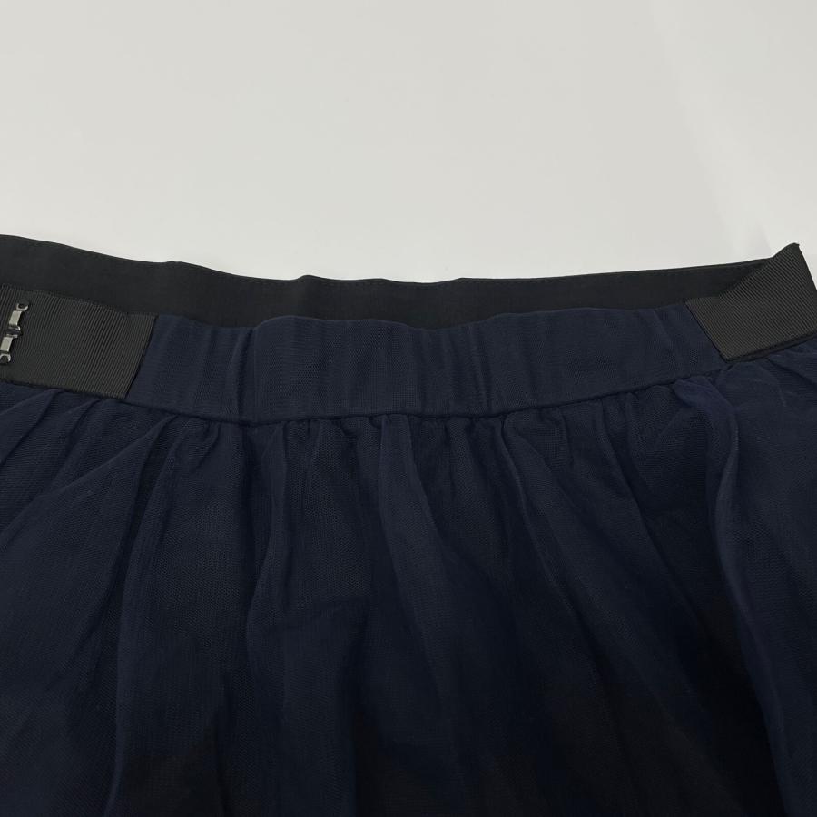 Rene ルネ ネイビー 61114010 レース チュール ロングスカート 36