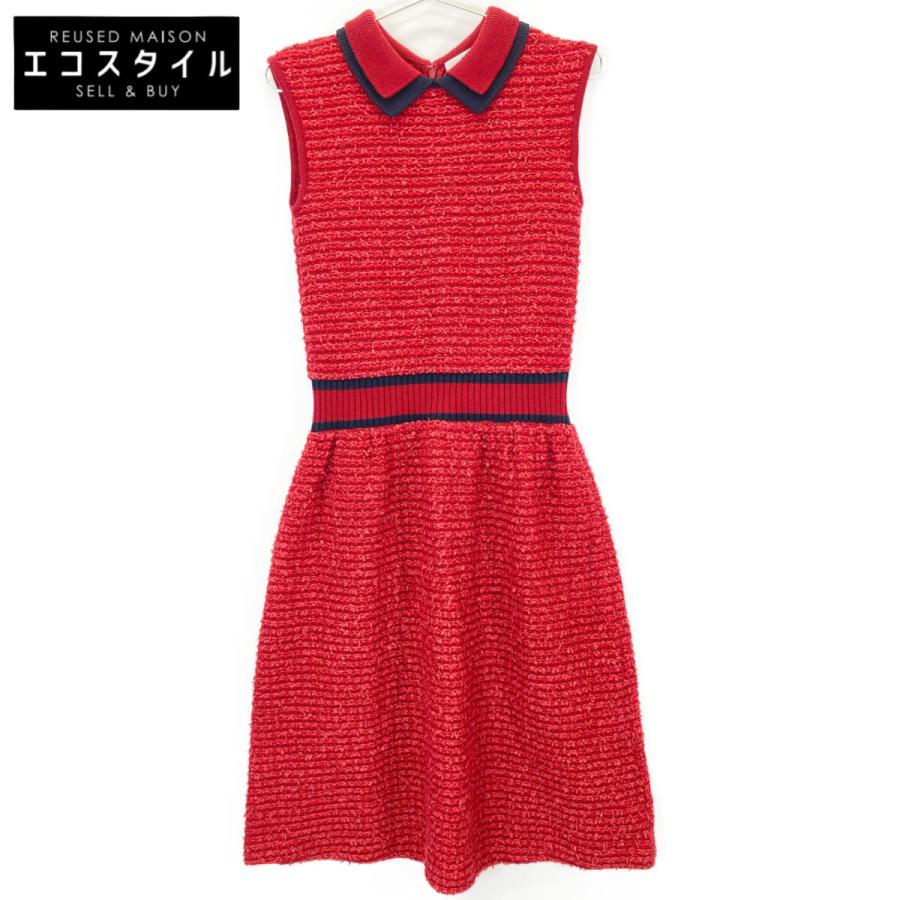 Rene ルネ レッド ウールレーヨン混 6142270 ノースリーブ ニット