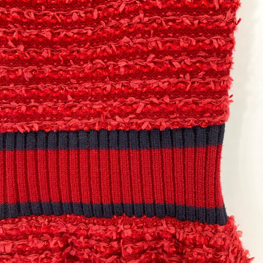 Rene ルネ ミックスツイードニットワンピース ノースリーブ ギャザー Rene ルネ ミックスツイードニットワンピース ノースリーブ ギャザー