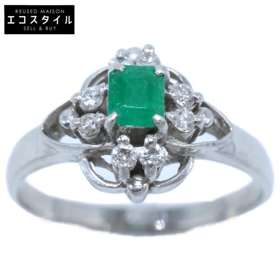 美品 JEWELRY MAKI ジュエリーマキ Pt500 0.14 0.19 エメラルド 