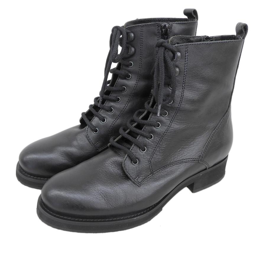 【新品】ファビオルスコーニ レースアップシューズ37ハーフ　ブラック　スエード 新品】ファビオルスコーニ レースアップシューズ37ハーフ ブラック