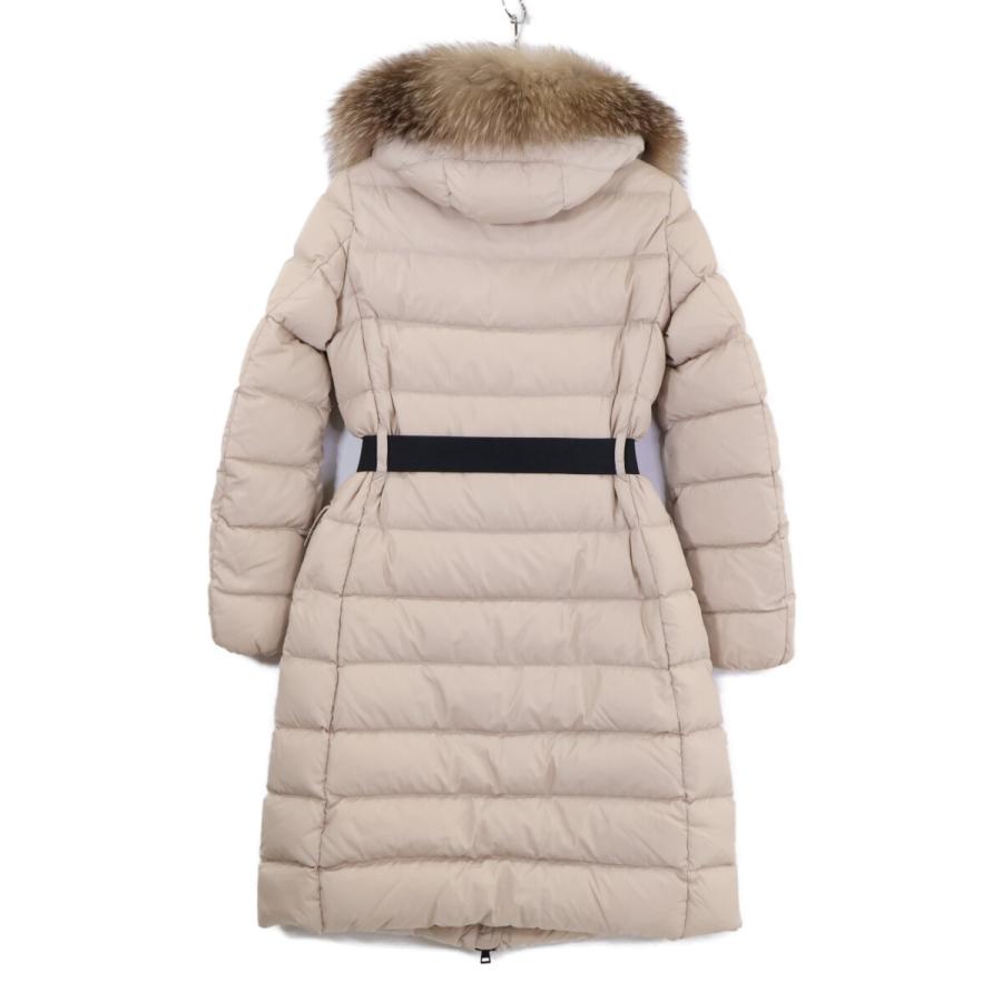 MONCLER モンクレール A20934982025 GENEVRIETTE ベルト/ファー付 フーディダウン コート 00 ベージュ レディースの画像