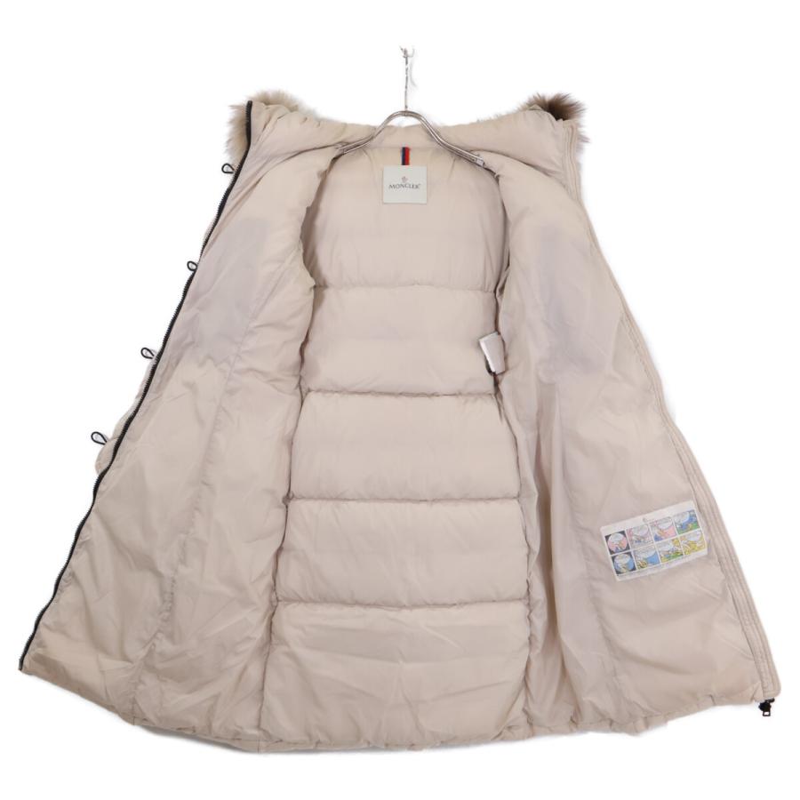 MONCLER モンクレール A20934982025 GENEVRIETTE ベルト/ファー付 フーディダウン コート 00 ベージュ レディースの画像