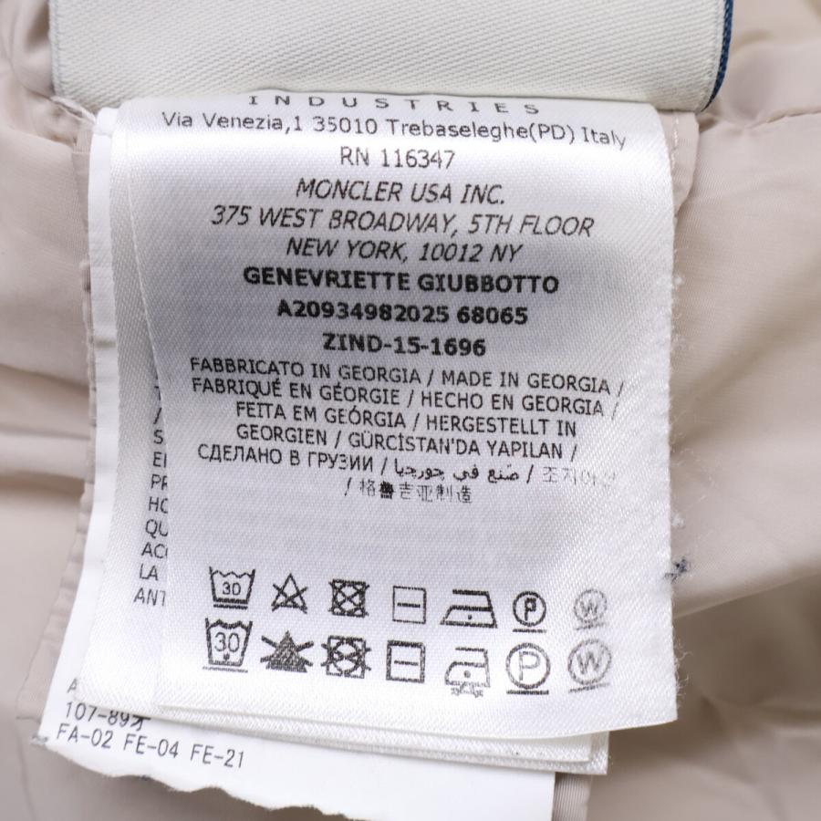 MONCLER モンクレール A20934982025 GENEVRIETTE ベルト/ファー付 フーディダウン コート 00 ベージュ レディースの画像