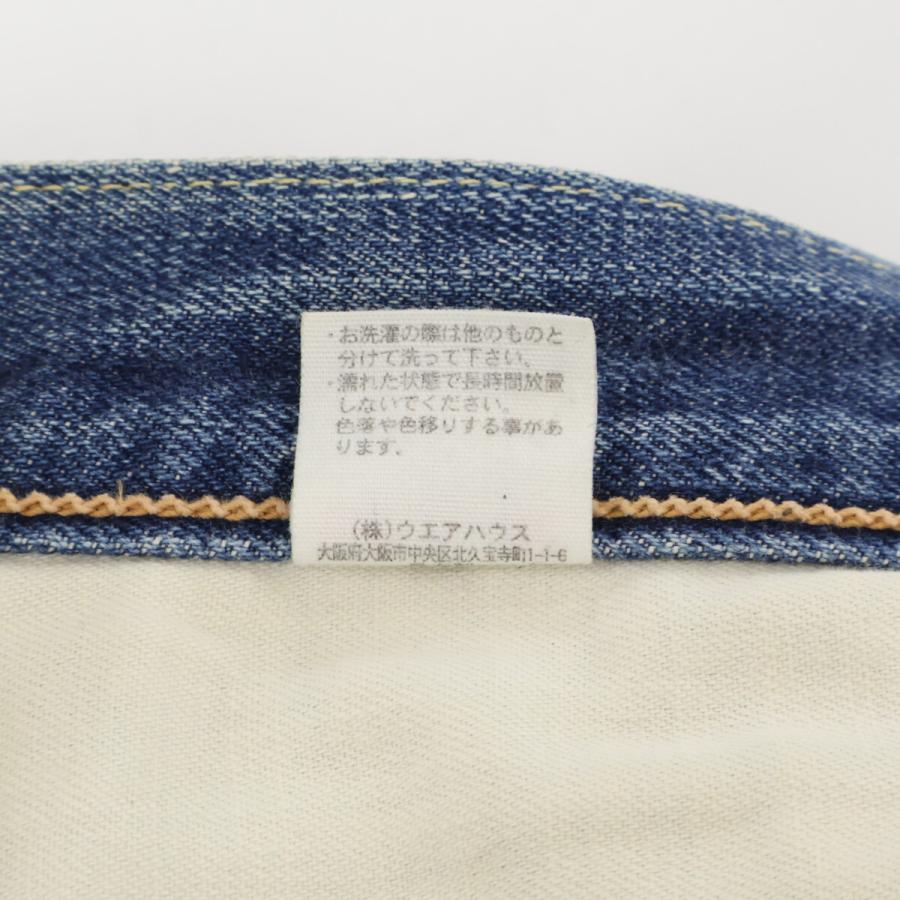 WAREHOUSE ウエアハウス 1001XX 水牛パッチ ダメージ加工 ボタンフライ