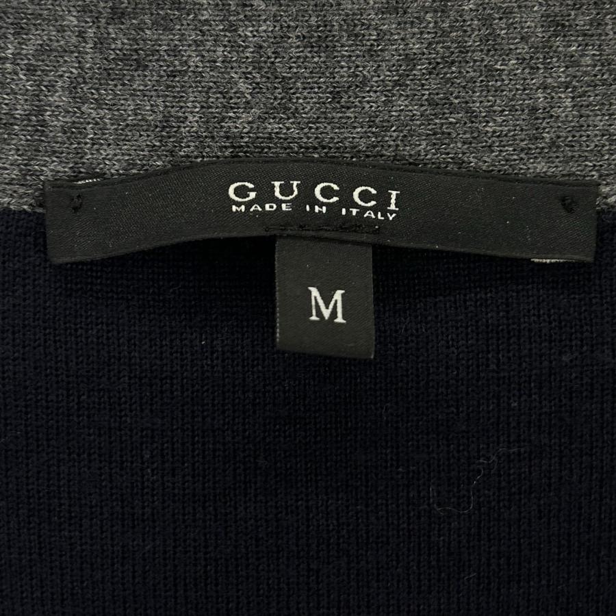 GUCCI（グッチ） 354110 胸元ロゴ入り ウール ニットカーディガン M