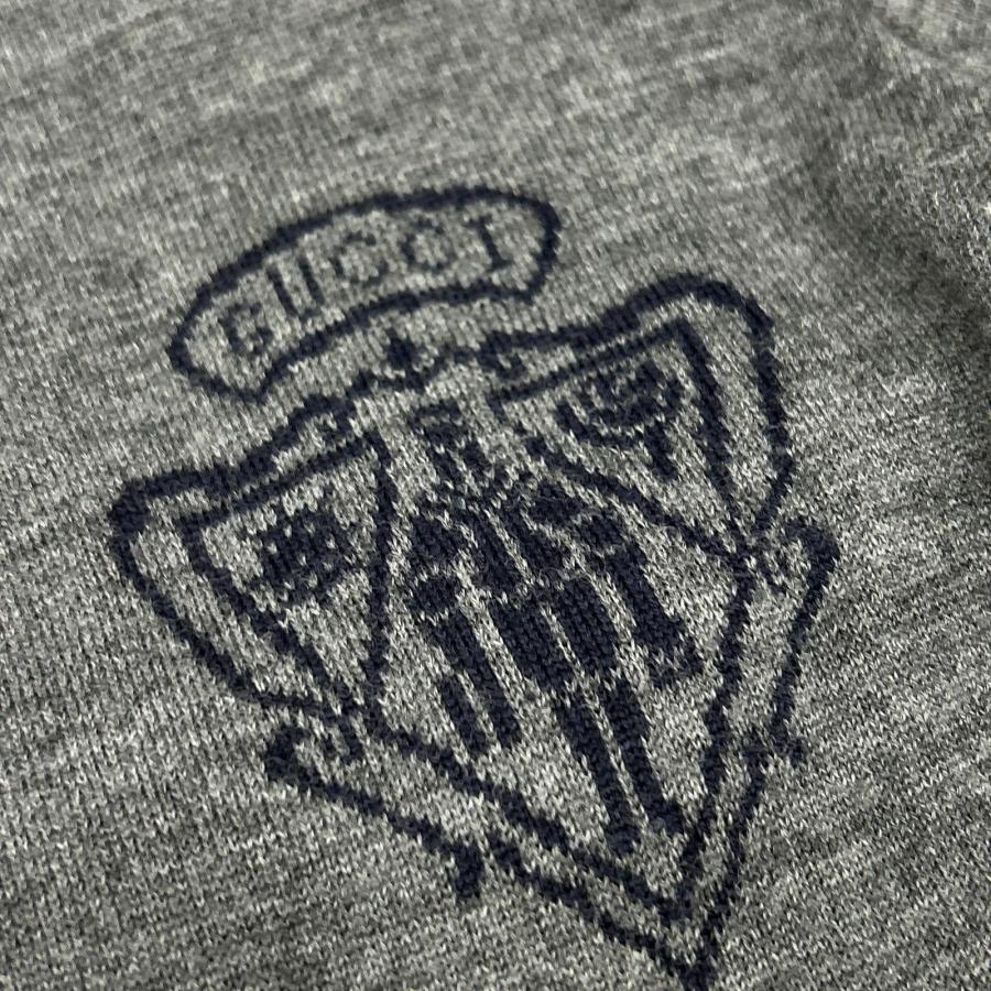 GUCCI グッチ 354110 胸元ロゴ入り ウール ニットカーディガン M GUCCI（グッチ） 354110 胸元ロゴ入り ウール ニットカーディガン M