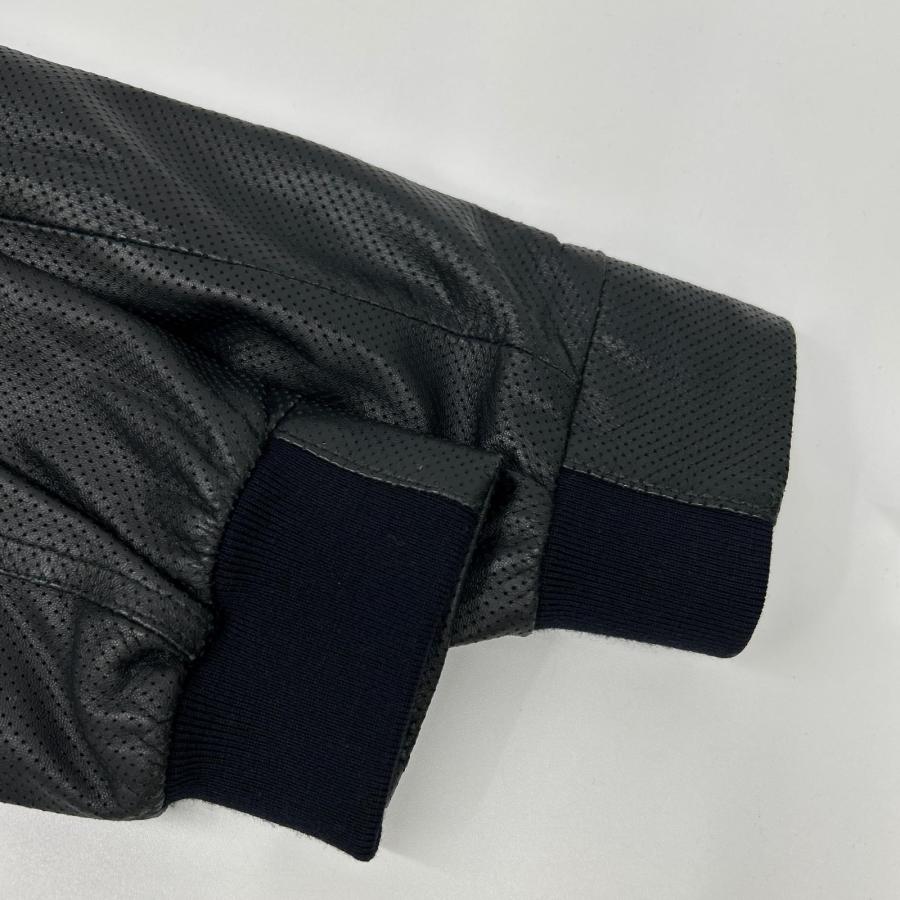 EMMETI エンメティー ブラック パンチング レザー ジャケット 50