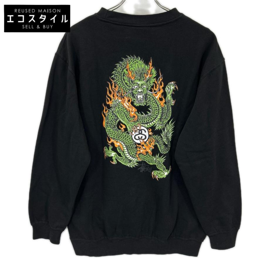 STUSSY（ステューシー） 90'S ブラック ドラゴンプリント スウェット