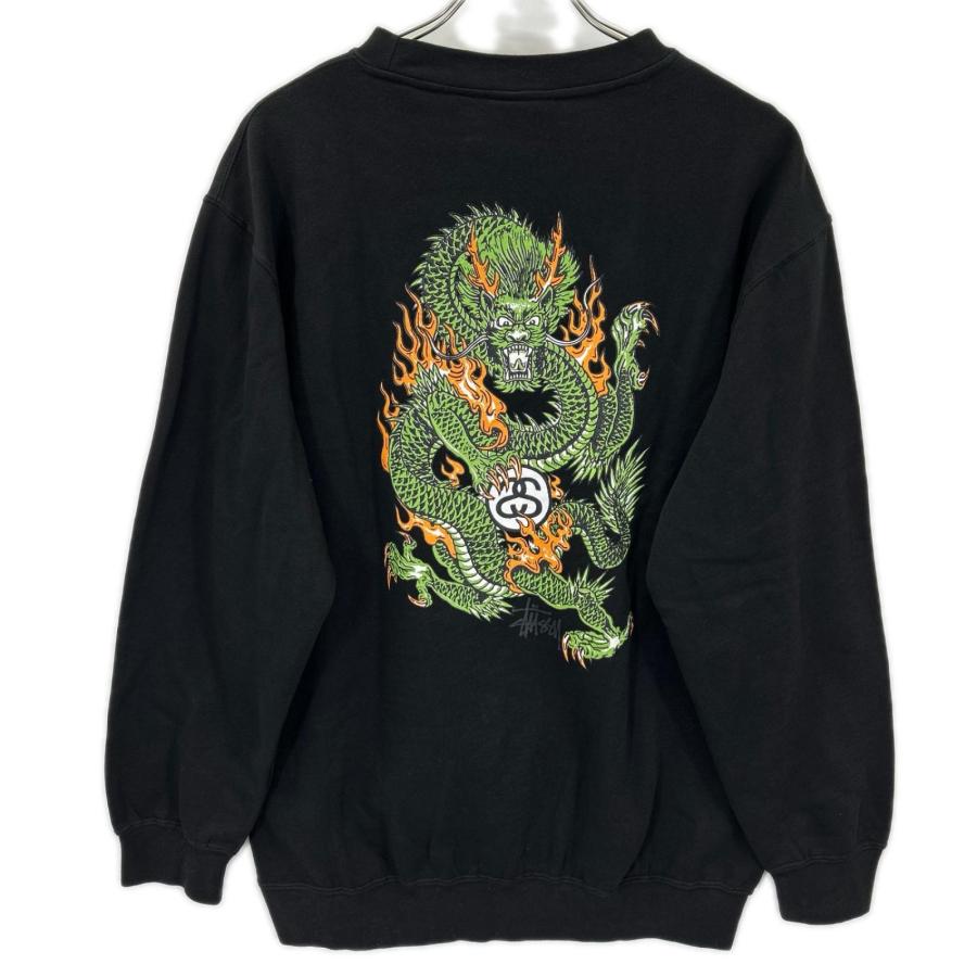 STUSSY（ステューシー） 90'S ブラック ドラゴンプリント スウェット