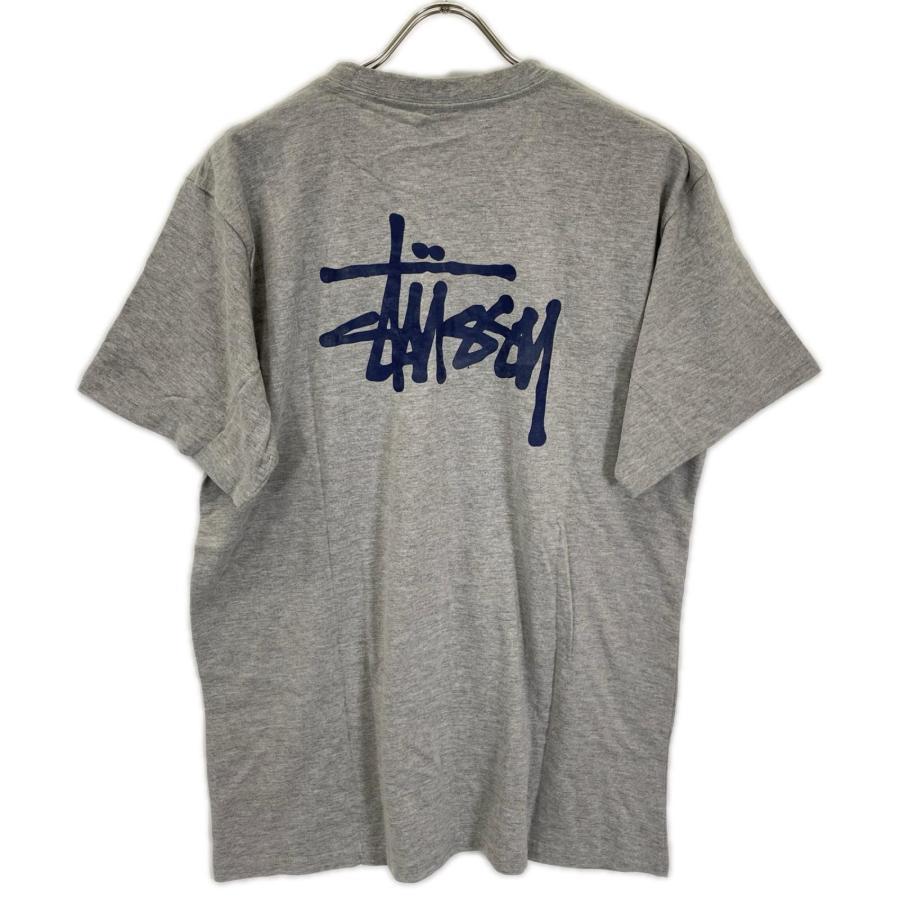 STUSSY（ステューシー） グレー コットン ロゴ Tシャツ S メンズ