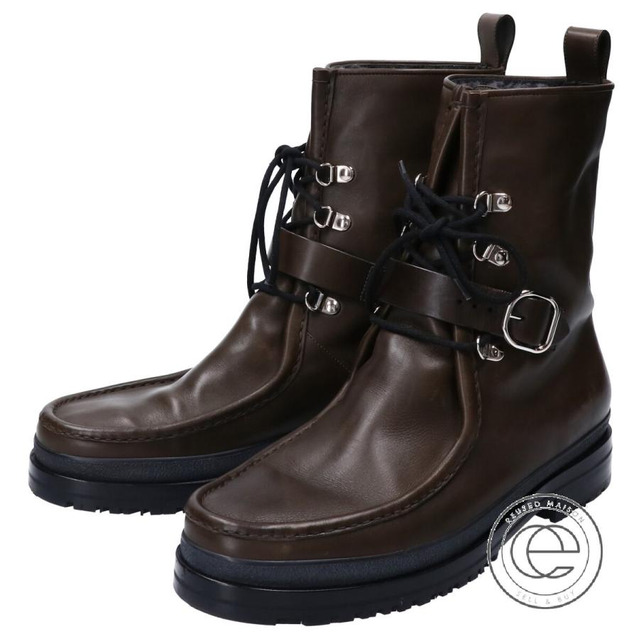 Hermes エルメス Leighton ボア レザーミリタリーブーツ シューズ 42 カーキ メンズ ブランドショップエコスタイル 通販 Yahoo ショッピング