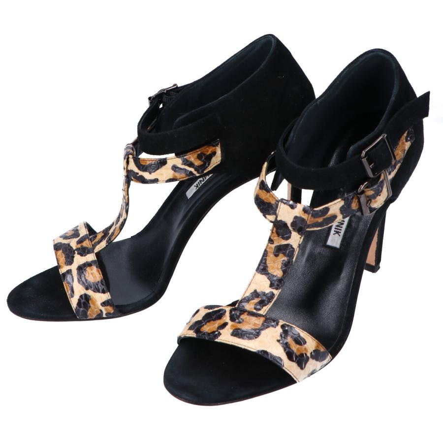 MANOLO BLAHNIK マノロブラニク レオパード柄パイソン/スエード