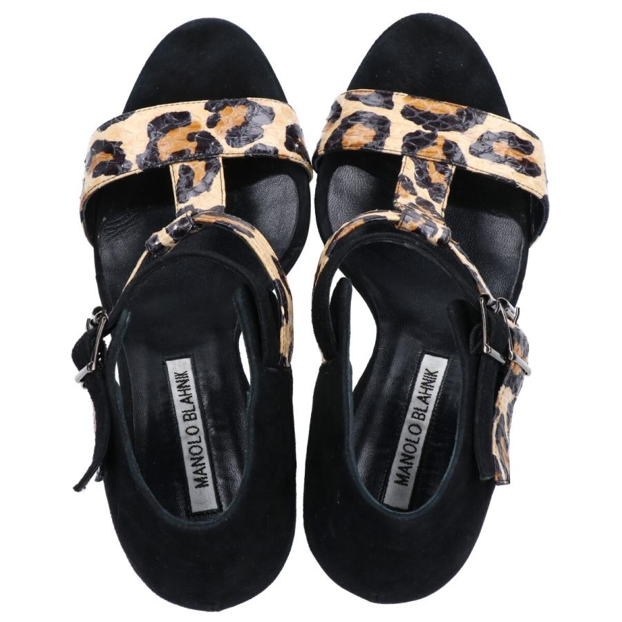 MANOLO BLAHNIK（マノロブラニク） レオパード柄パイソン/スエード