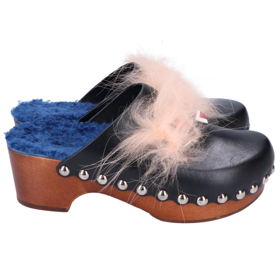 FENDI フェンディ Hypnoteyes ヒプノタイズ ファー/ボア サボ サンダル  